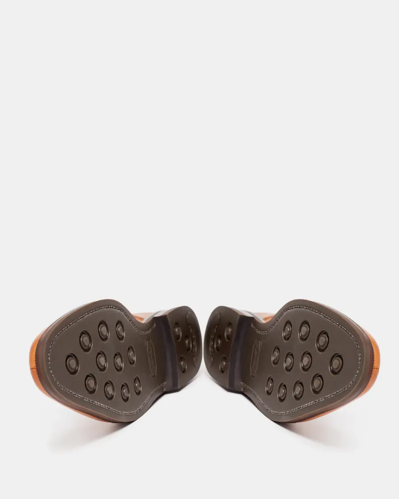 Cognac Calf Norwegian Split Toe Shoe Neat Stitching Dapper Style