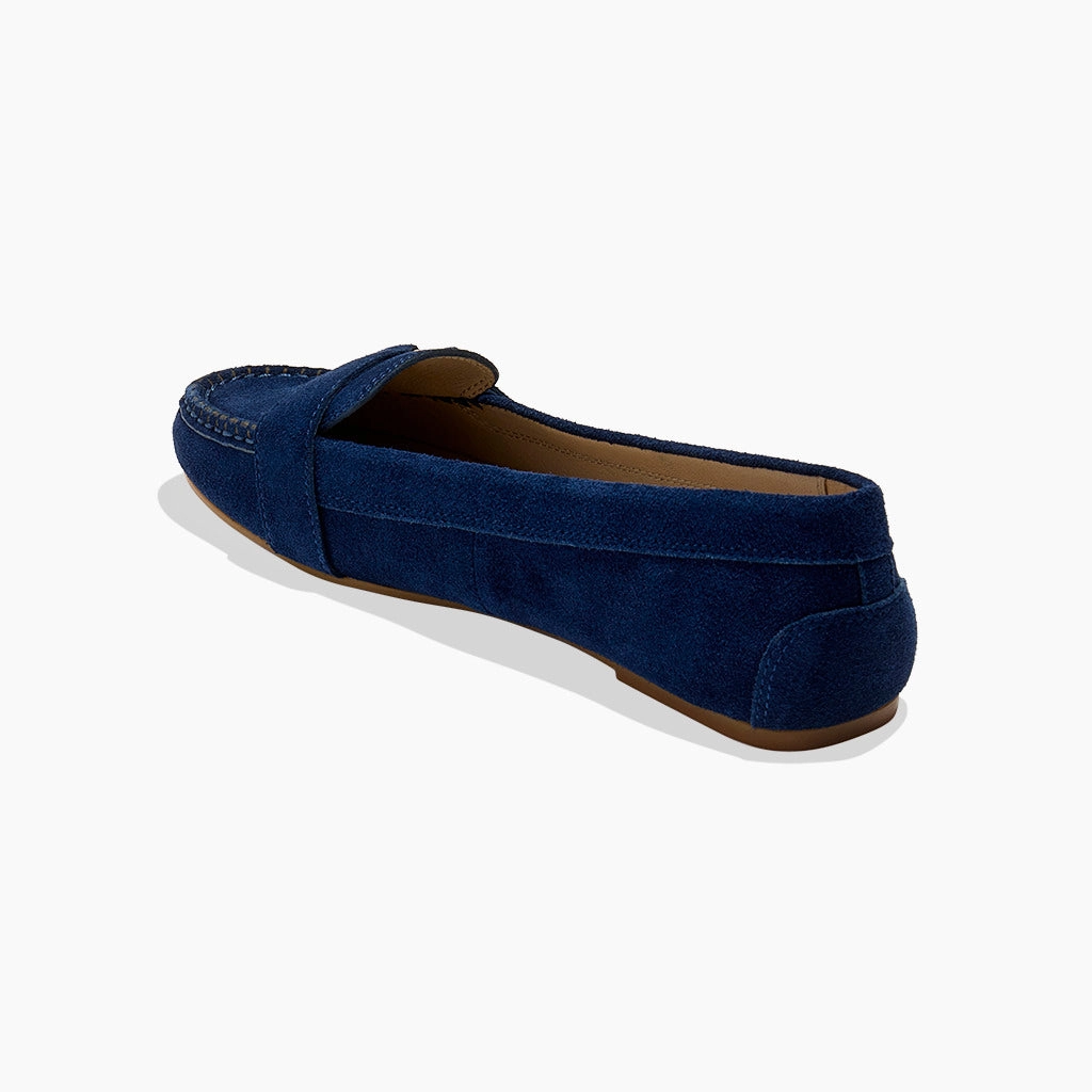 Hanover Suede Hardware Flat Moccasin Dance Floor Easygoing Comfort