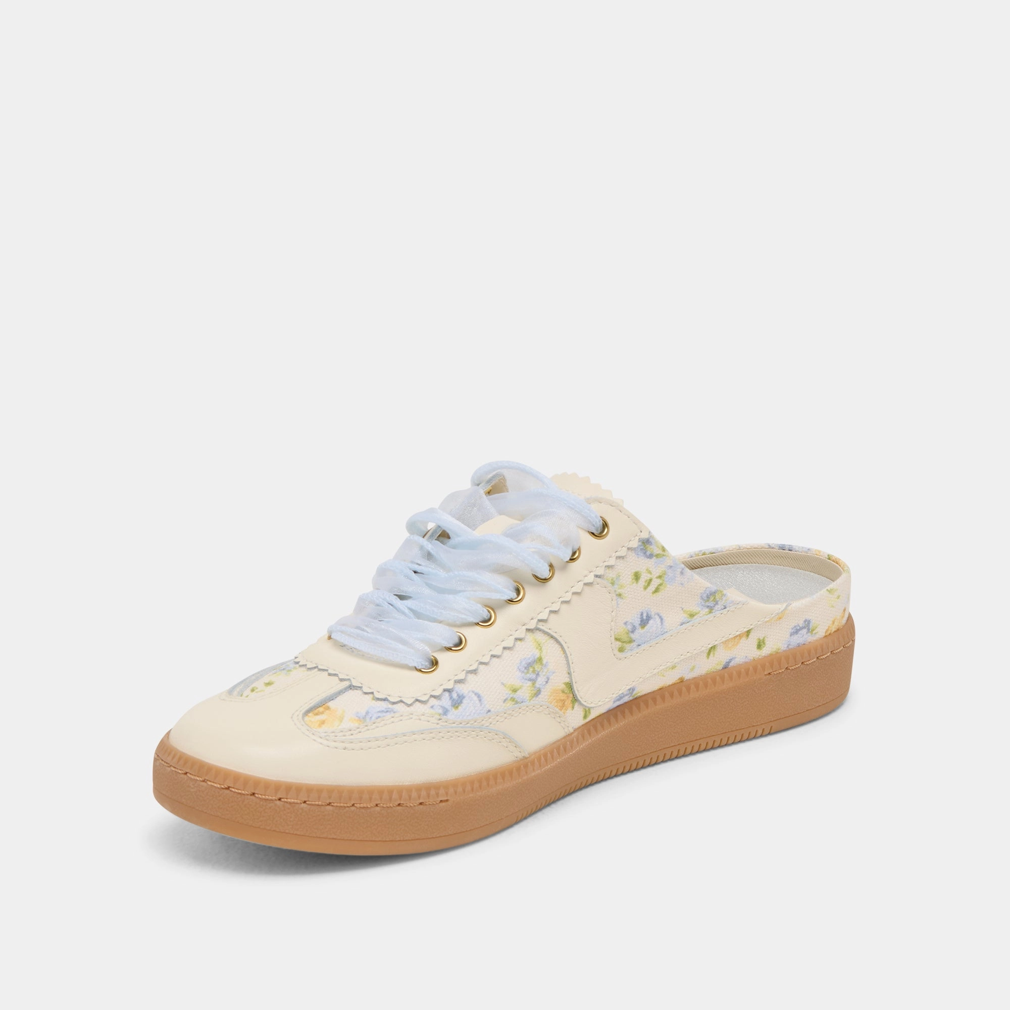 NOTICE SLIDE SNEAKERS BLUE FLORAL LEATHER tempting windy - day shoes