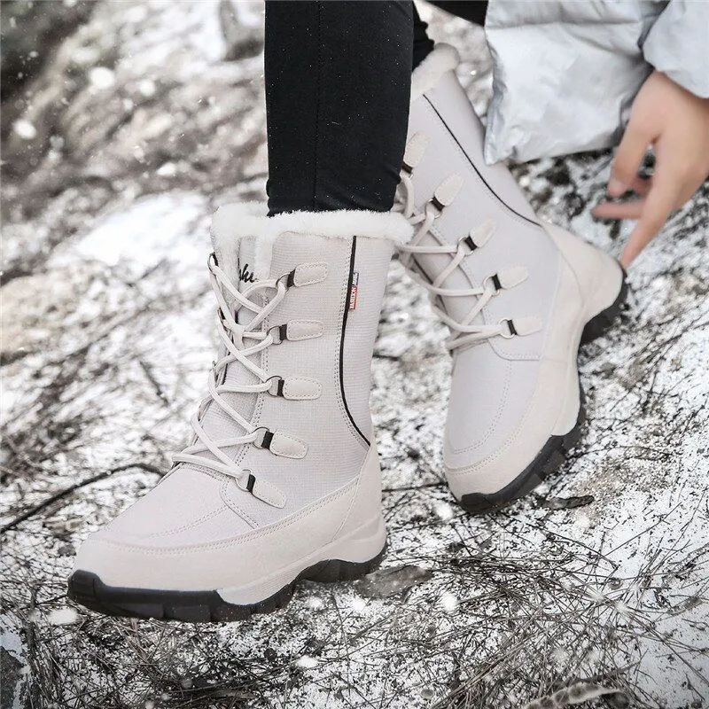 Dyavor Women Waterproof Non-slip Orthopedic Snow Boots