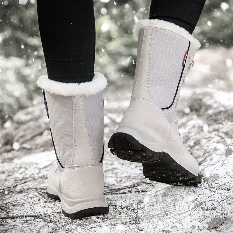 Dyavor Women Waterproof Non-slip Orthopedic Snow Boots