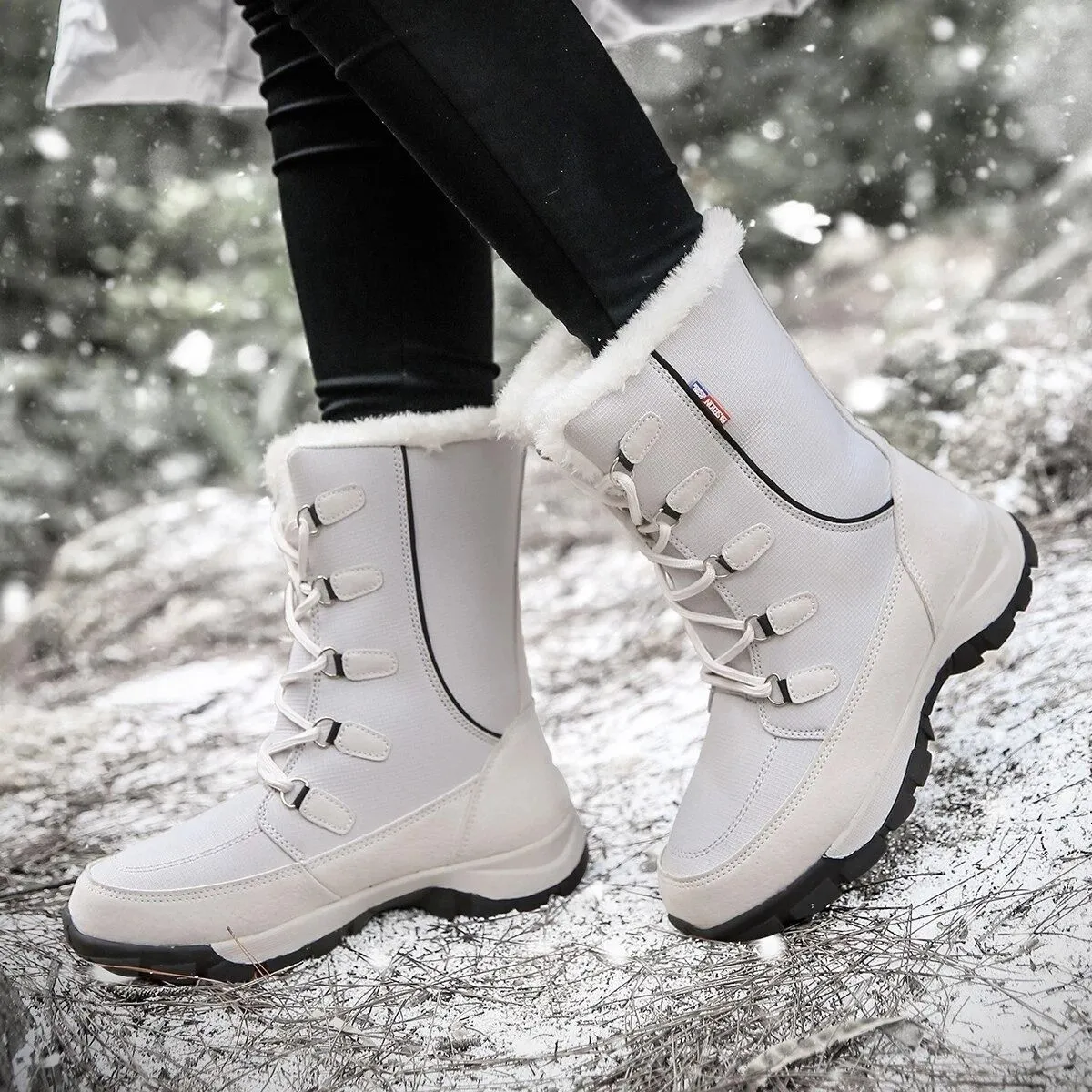Dyavor Women Waterproof Non-slip Orthopedic Snow Boots