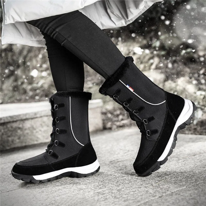 Dyavor Women Waterproof Non-slip Orthopedic Snow Boots