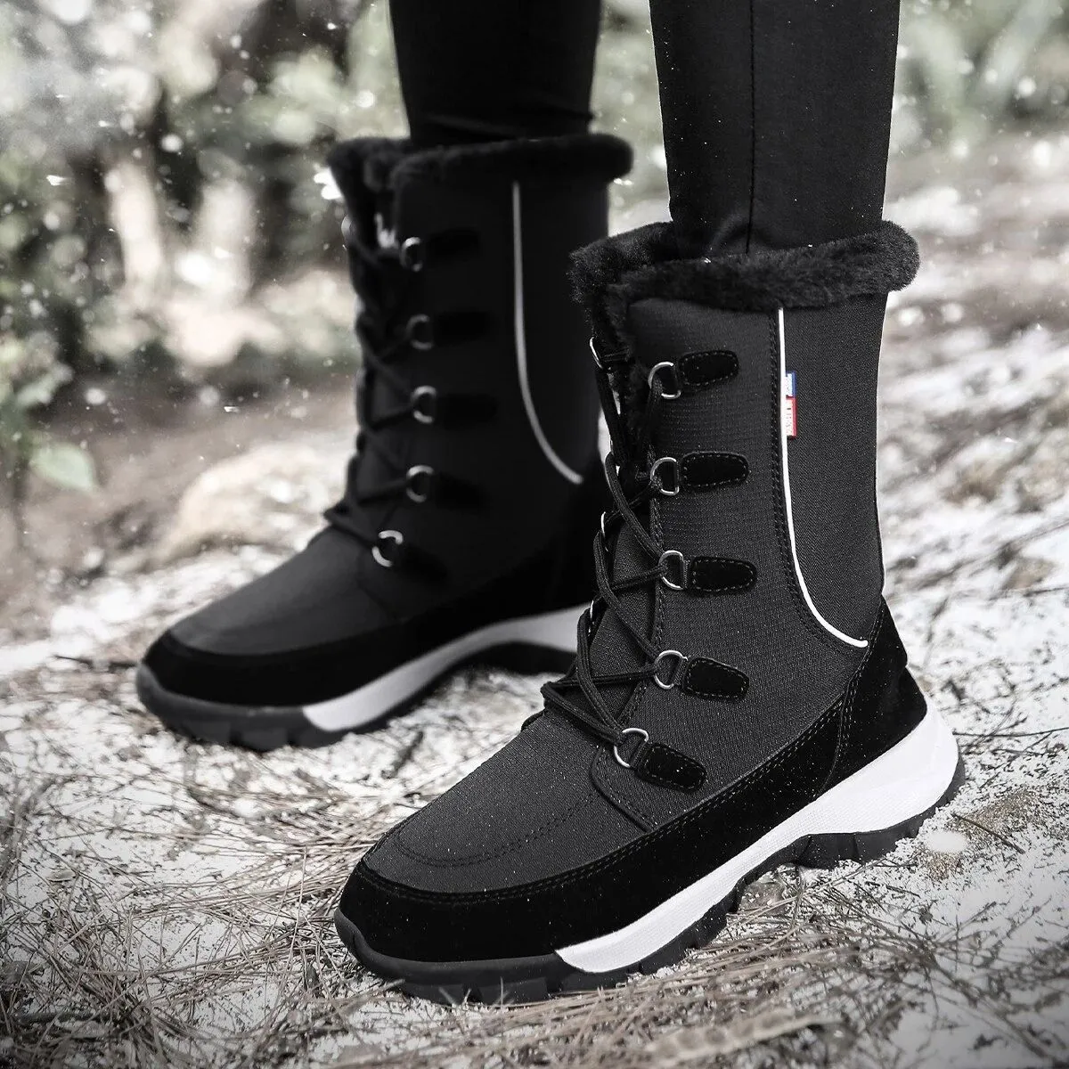 Dyavor Women Waterproof Non-slip Orthopedic Snow Boots
