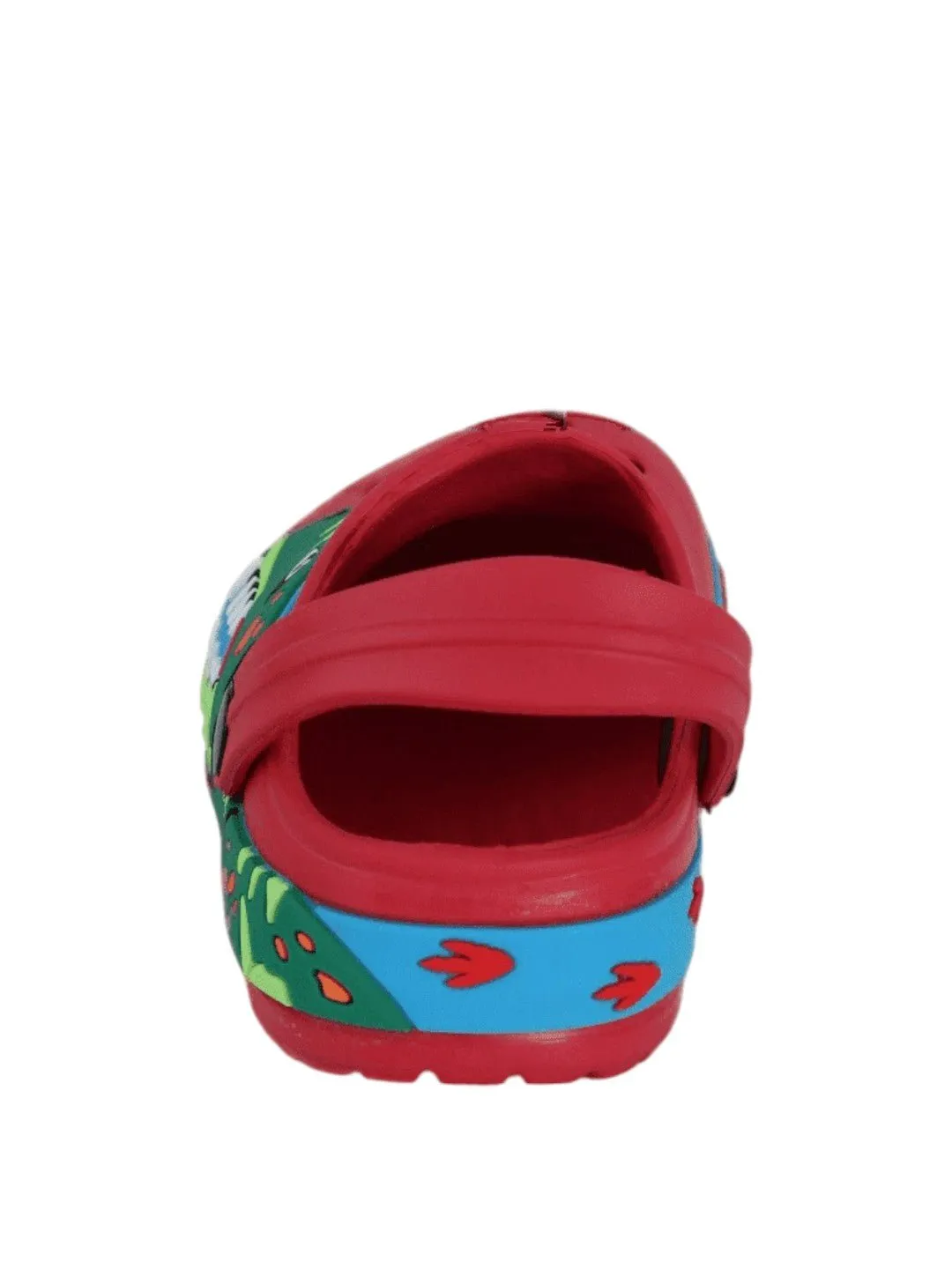 Dynamic Dinosaur Design Red Clog For Boys