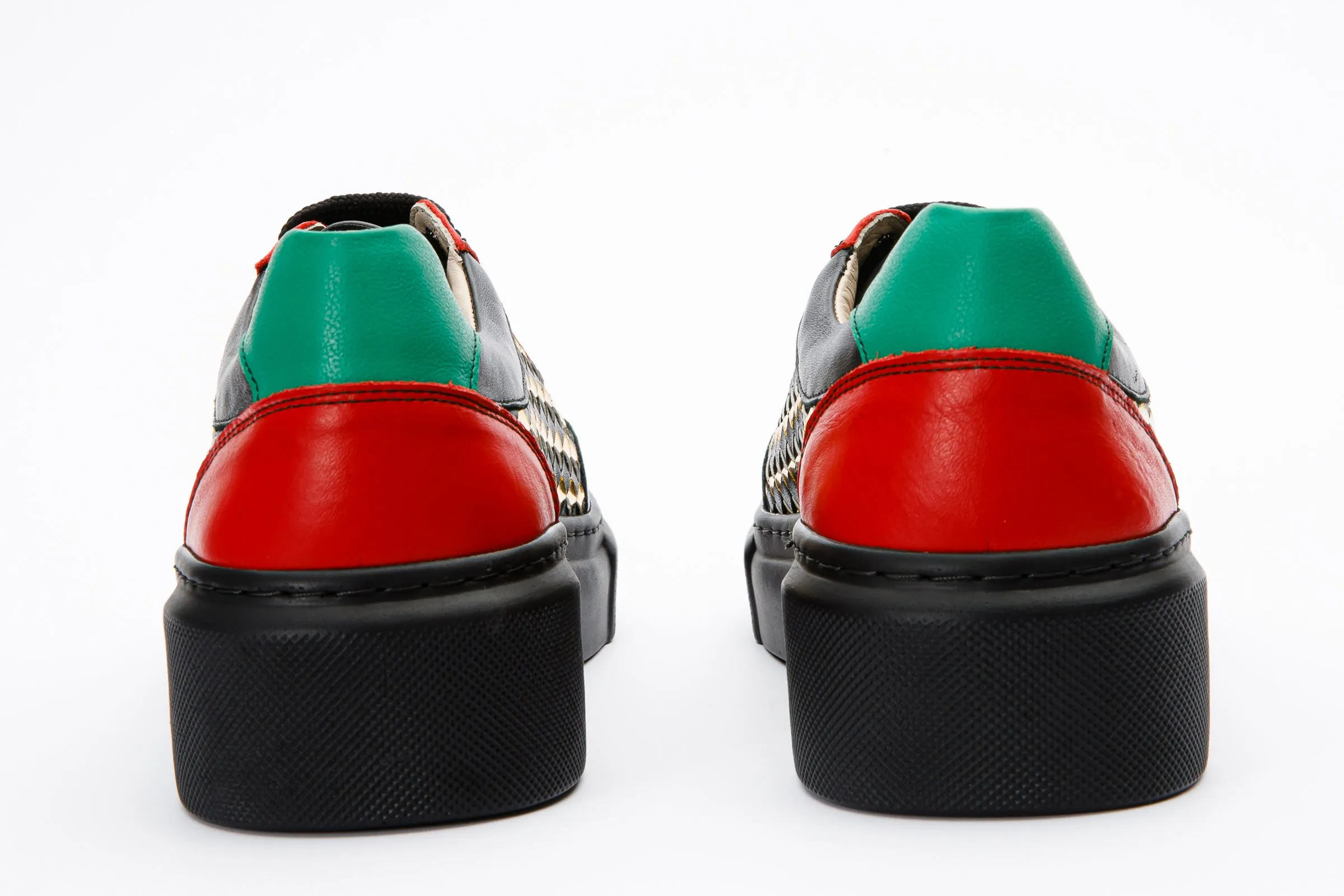 Outdoor Steps The Messina Black & Gold Woven Leather Women Sneaker Final Sale!