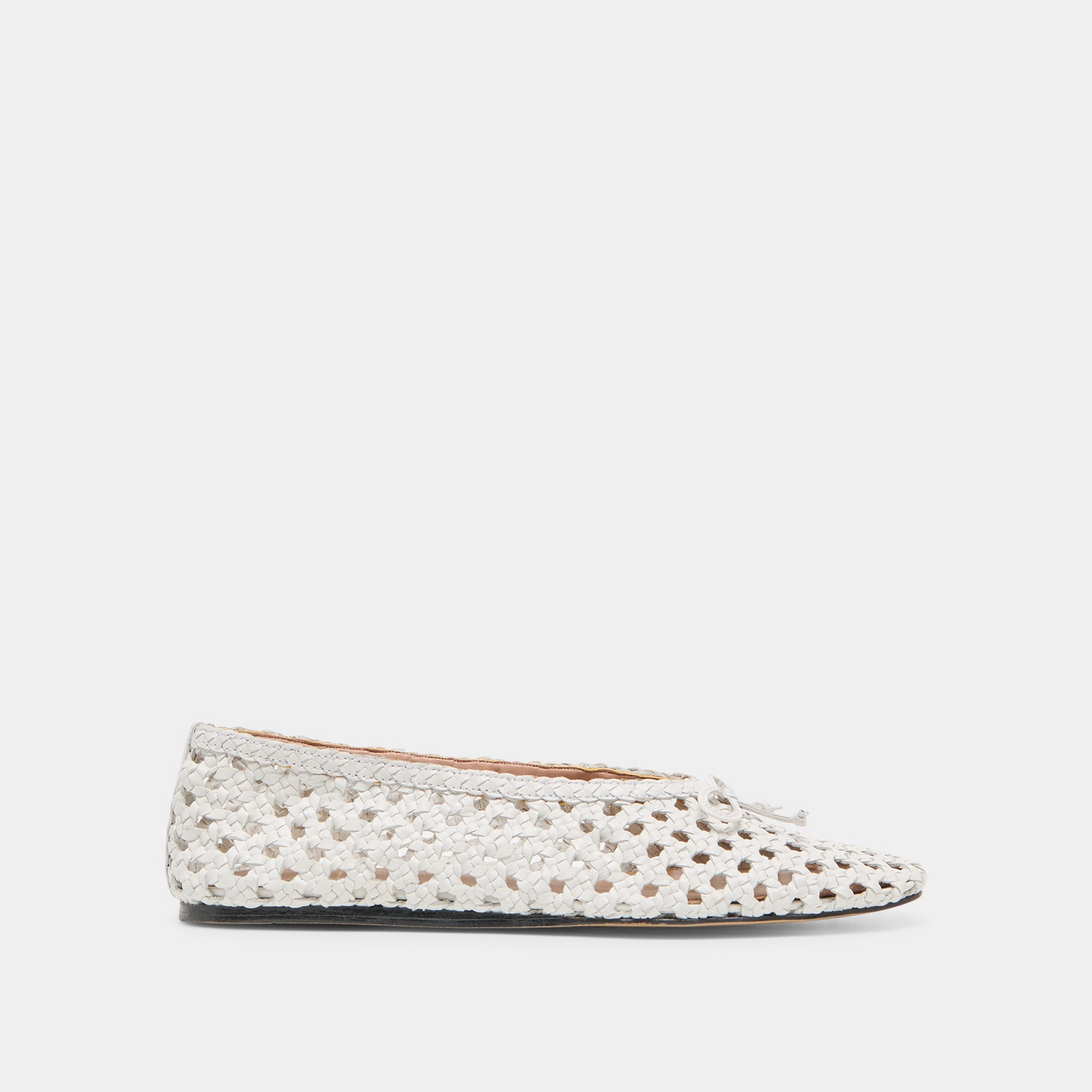 EDDA BALLET FLATS BONE WOVEN LEATHER Desk Day Rock Step