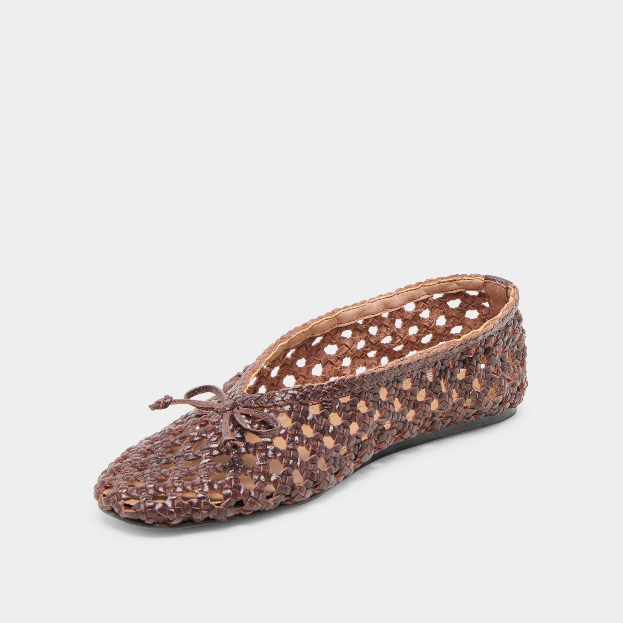 EDDA BALLET FLATS BROWN WOVEN LEATHER Buy Glow