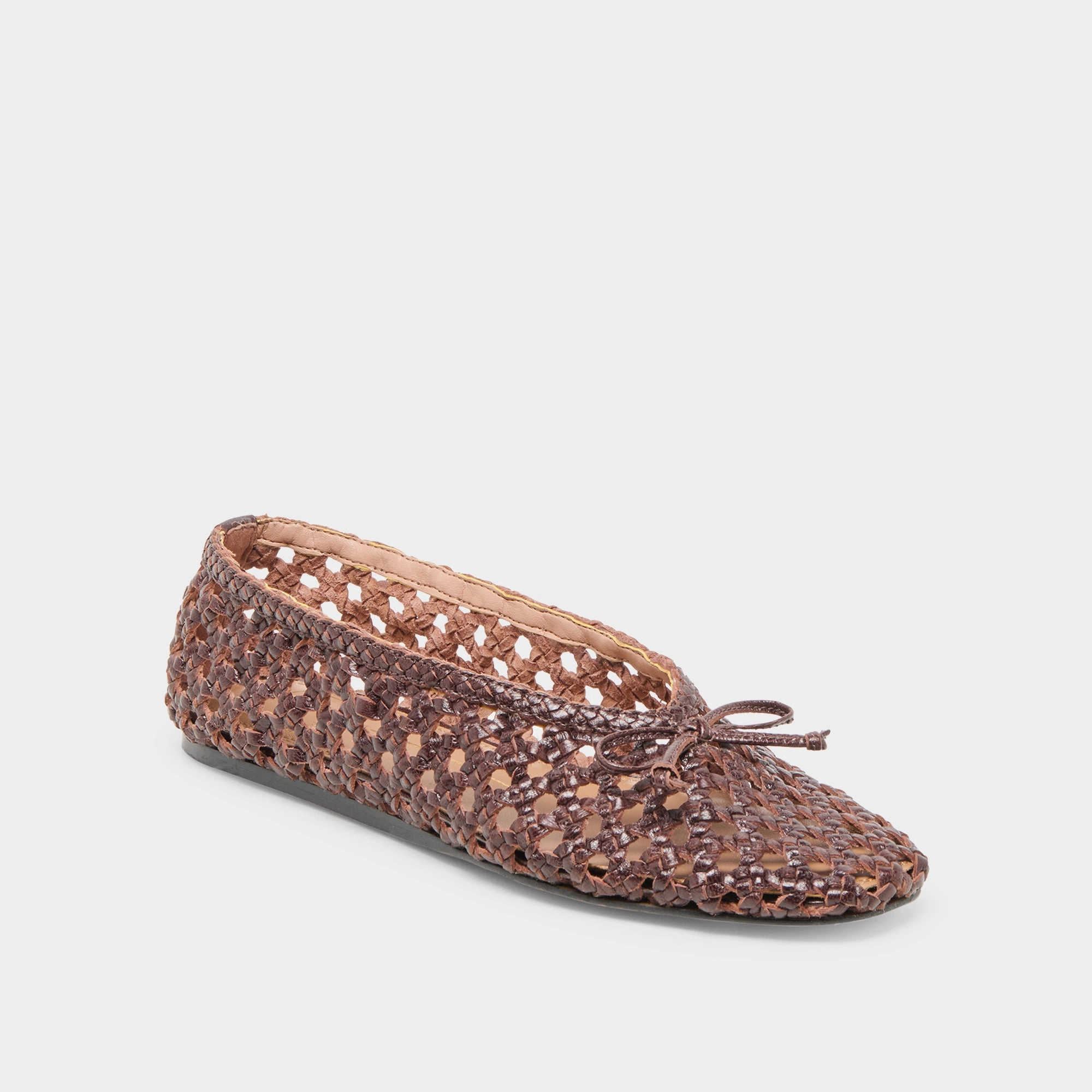 EDDA BALLET FLATS BROWN WOVEN LEATHER city trip