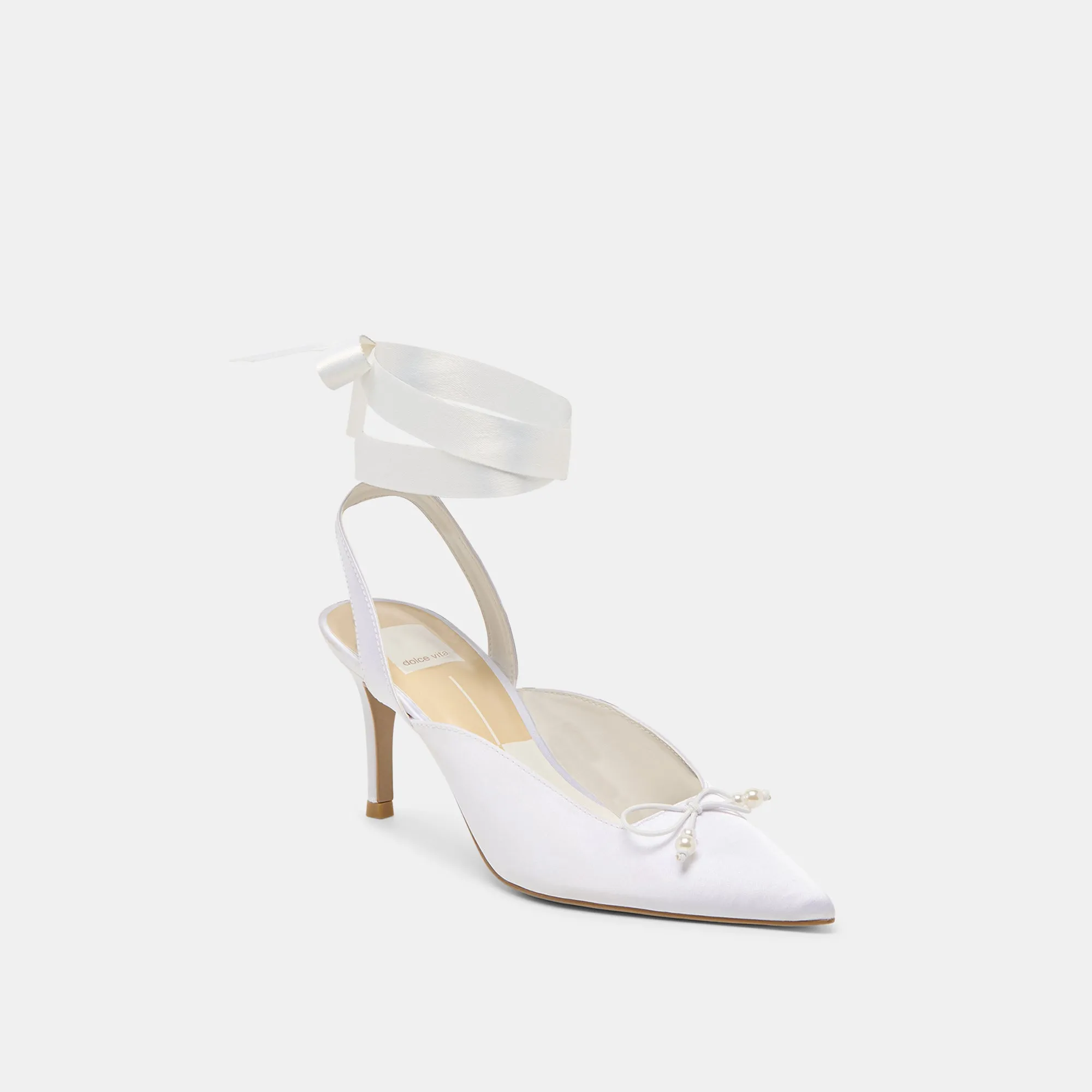 Cold Guard Dressy Wear EFORA HEELS TRUE WHITE SATIN