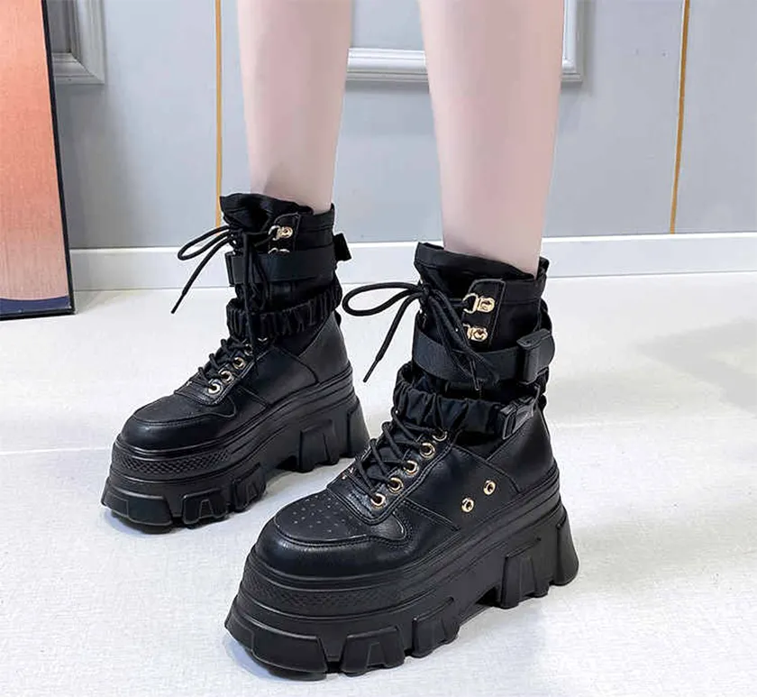 eGirl Boots Platform Shoes - Black