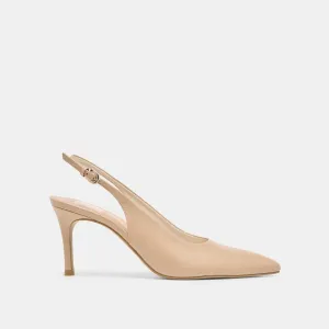 Sleek Heels Sharp Silhouette ELASI HEELS BEIGE CRINKLE PATENT