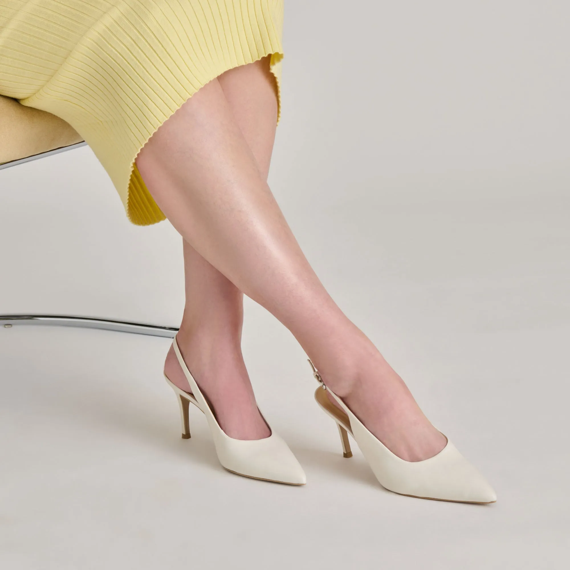 Polished Look Quick Change ELASI HEELS WHITE LEATHER