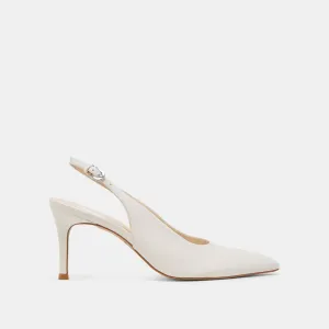 ELASI HEELS WHITE LEATHER London Chic