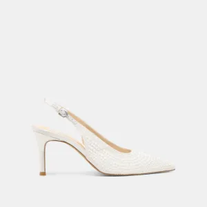 Pointed Shoes Classic Pumps ELASI PEARL HEELS TRUE WHITE SATIN