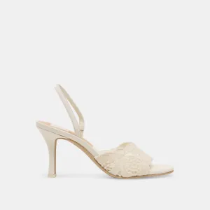 LARRA HEELS WHITE CROCHET Bold Look