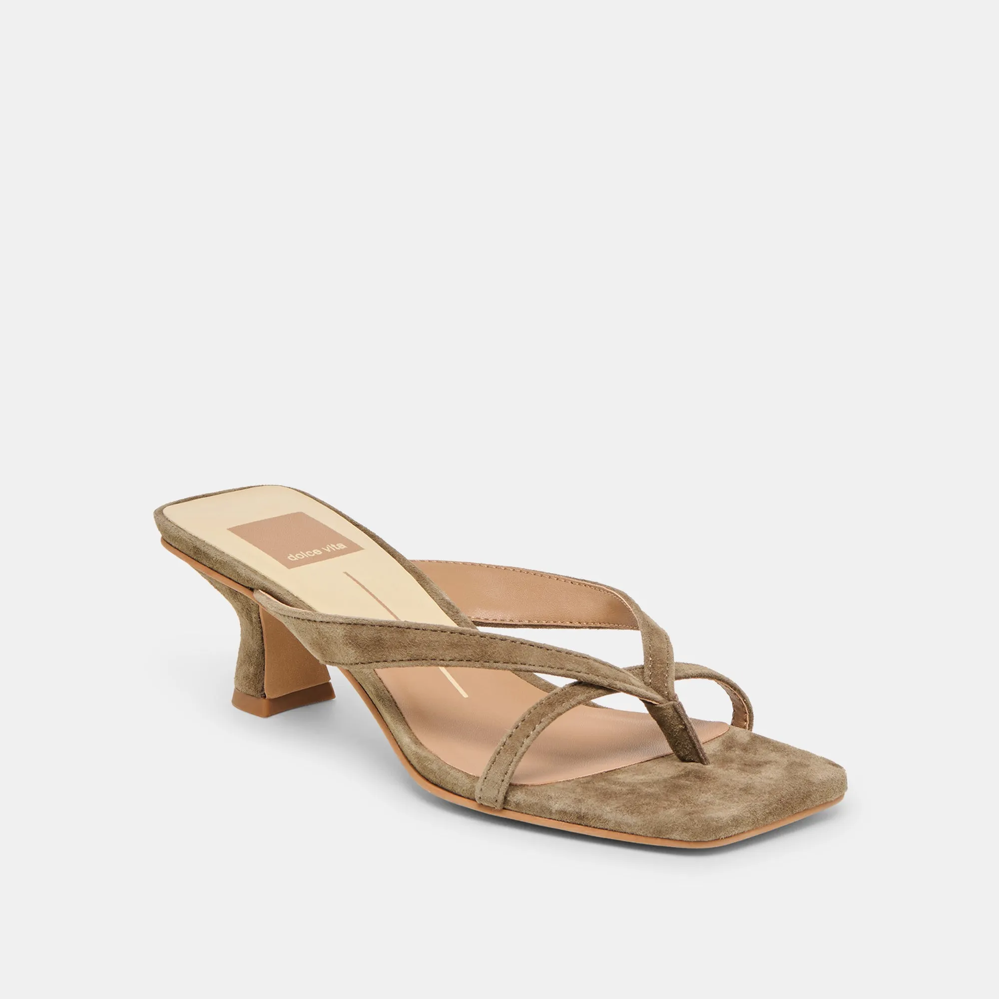 BREVEL HEELS OLIVE SUEDE Height Elevation