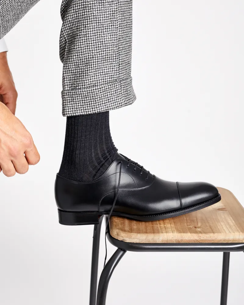 Black Cap Toe Oxford Dress Shoe Refined Essentials