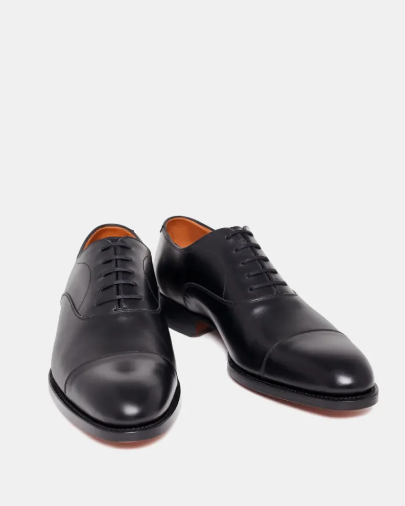 Black Cap Toe Oxford Dress Shoe Season Wear Understated Edge