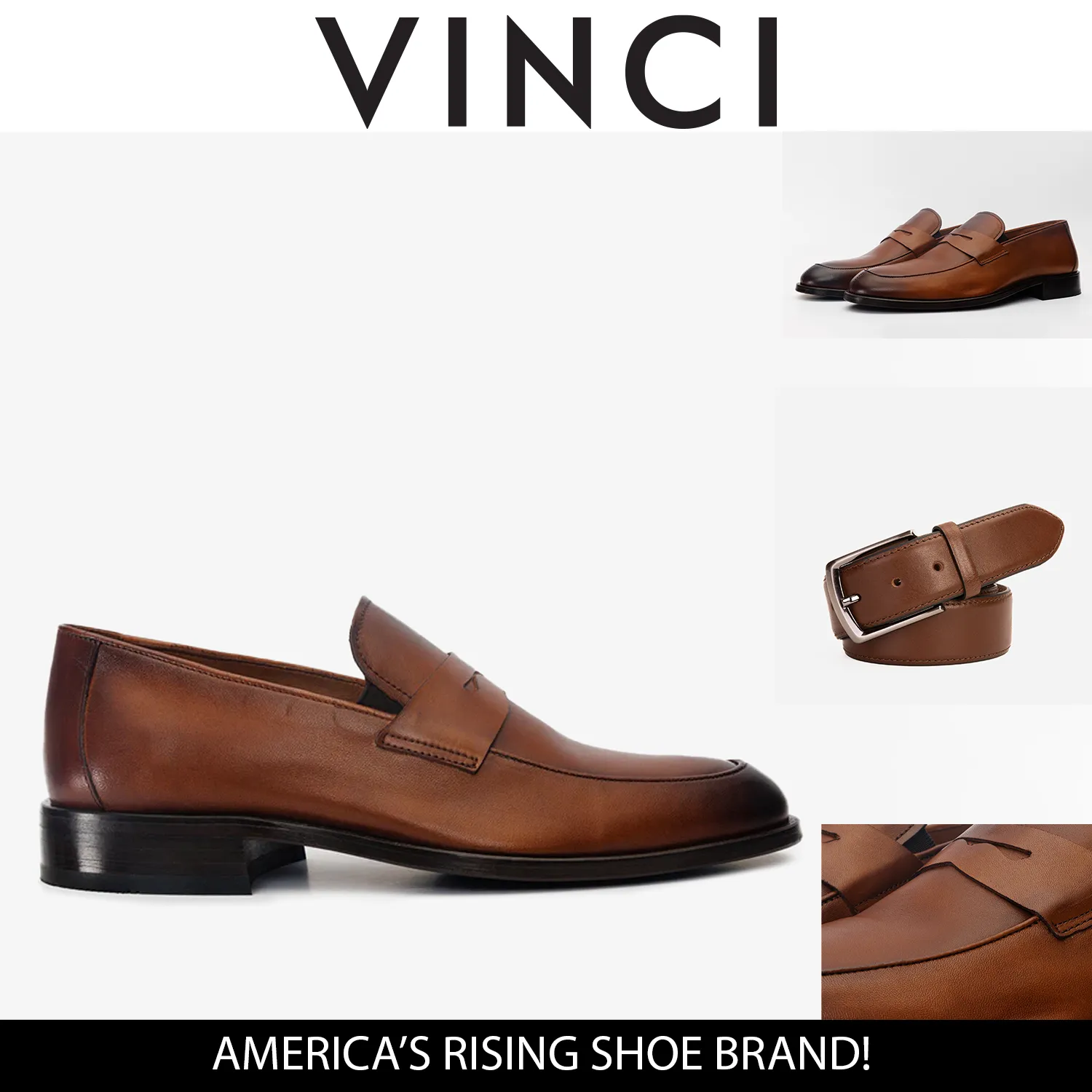 Polished Silhouette Show Shade The Marinka Tan Leather Shoe Penny Loafer Men Shoe