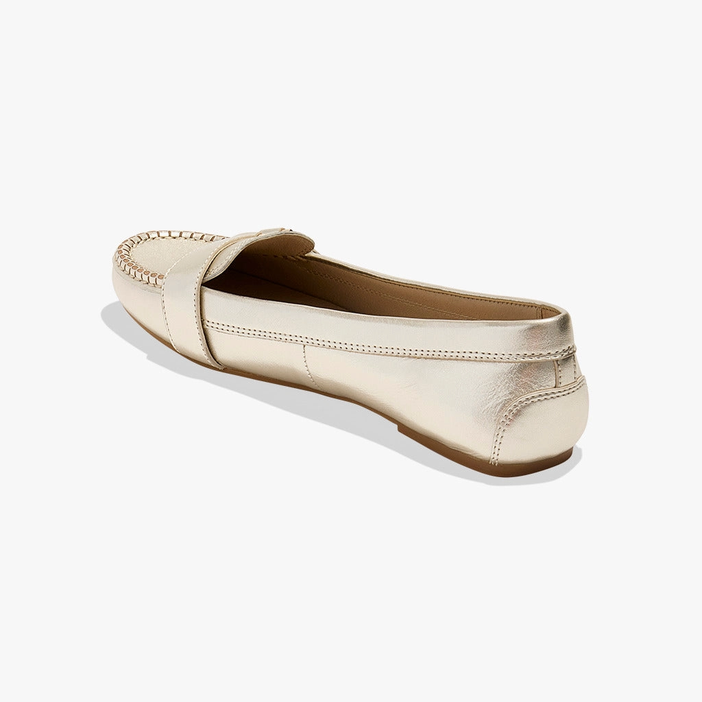 Hanover Leather Hardware Flat Moccasin Minimalist Design