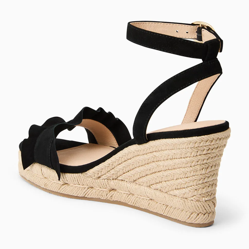 Rozette Suede Ruffle Wedge Bespoke Pick Classic Comfort