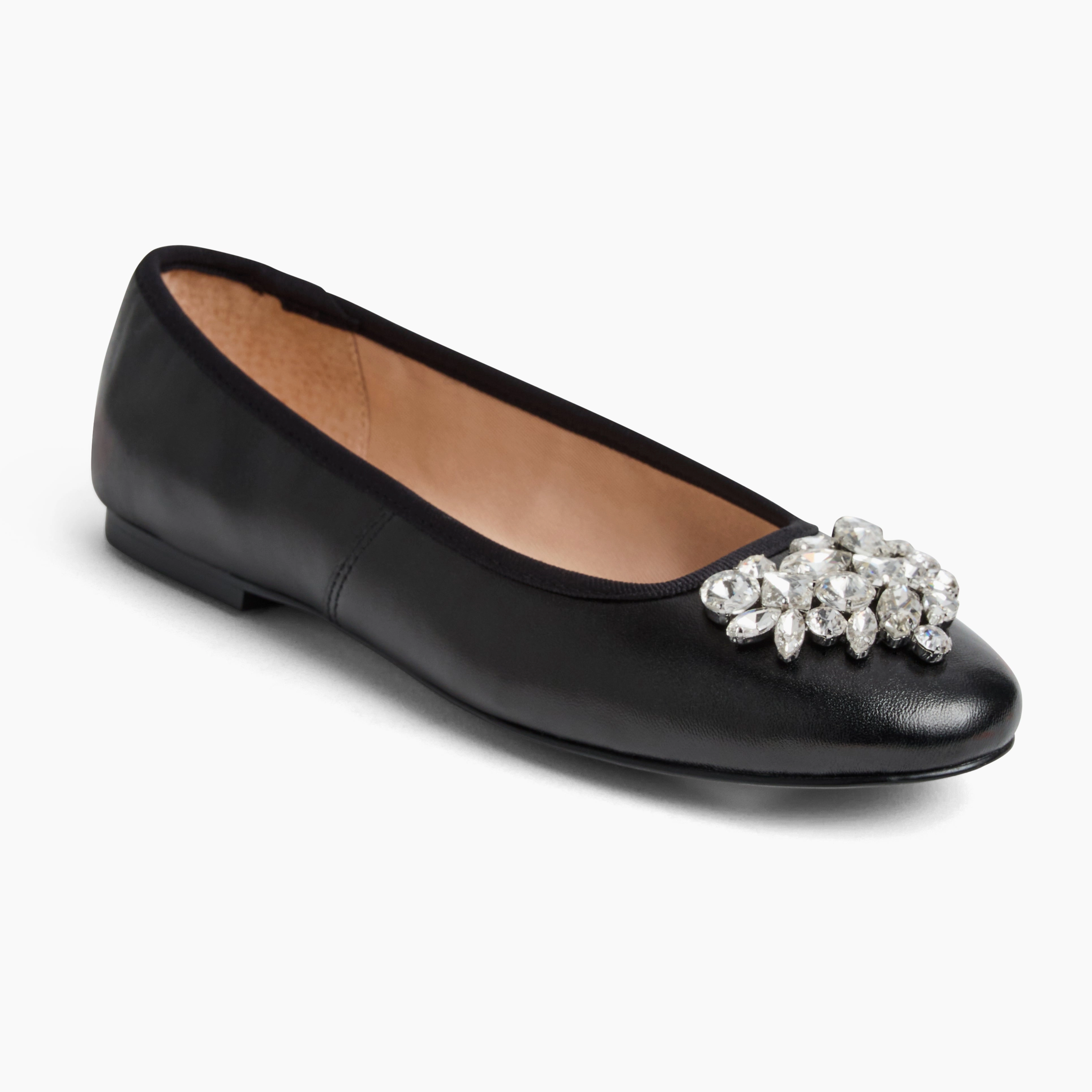 Versatile Shoes Supportive Flats Ellina Jeweled Leather Ballet Flat