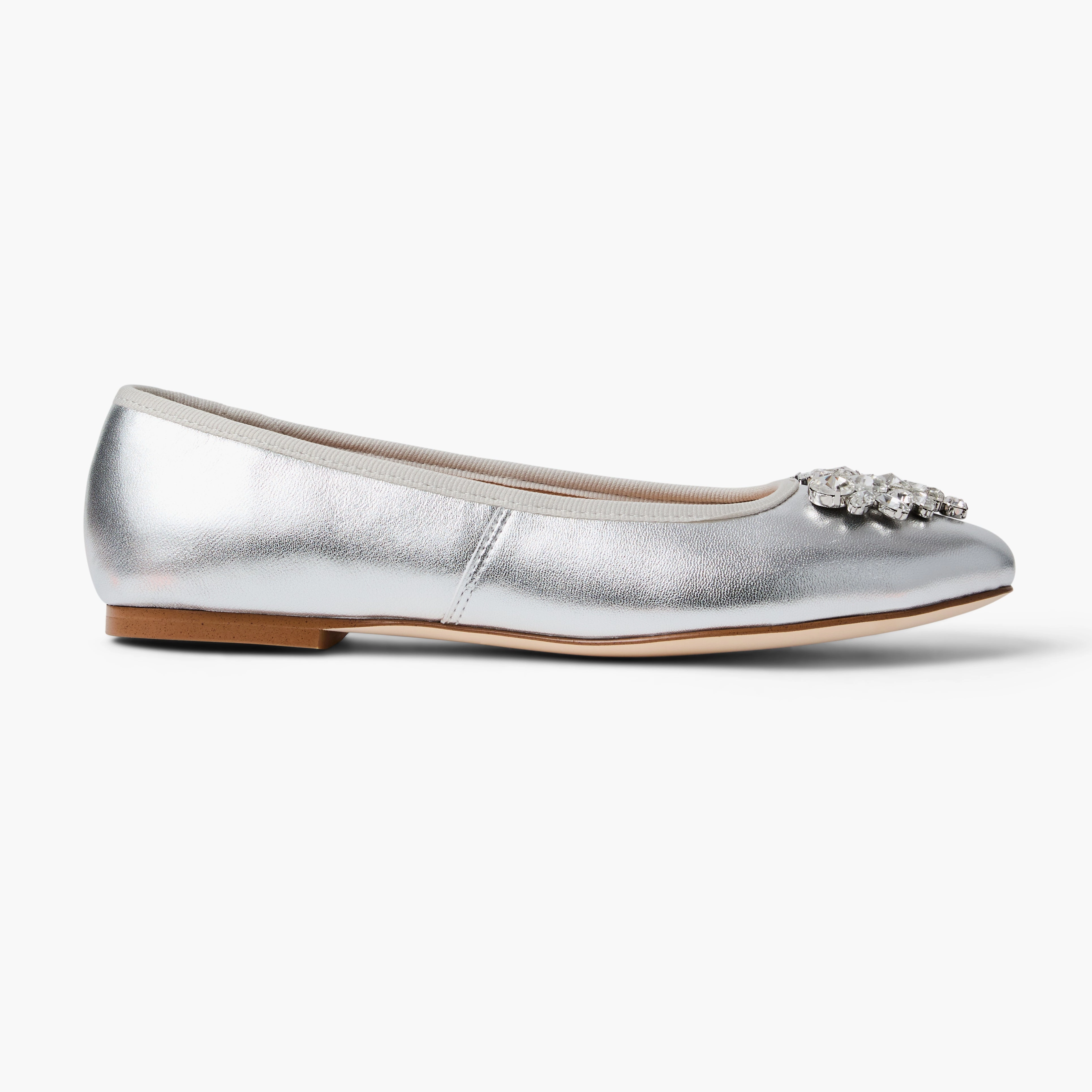 Versatile Cushioning Love Path Ellina Jeweled Leather Ballet Flat