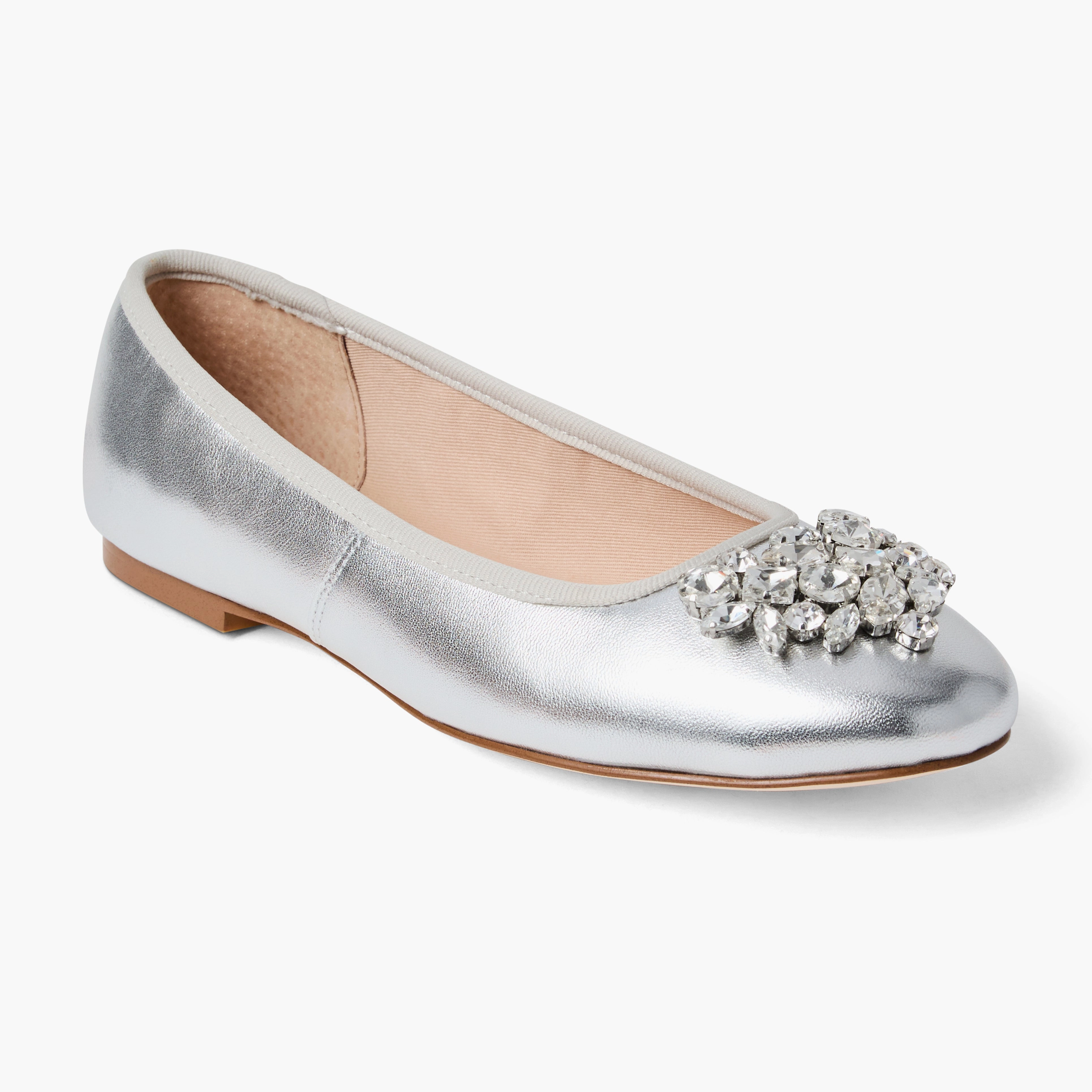 Music Mood Leaf Fall Ellina Jeweled Leather Ballet Flat