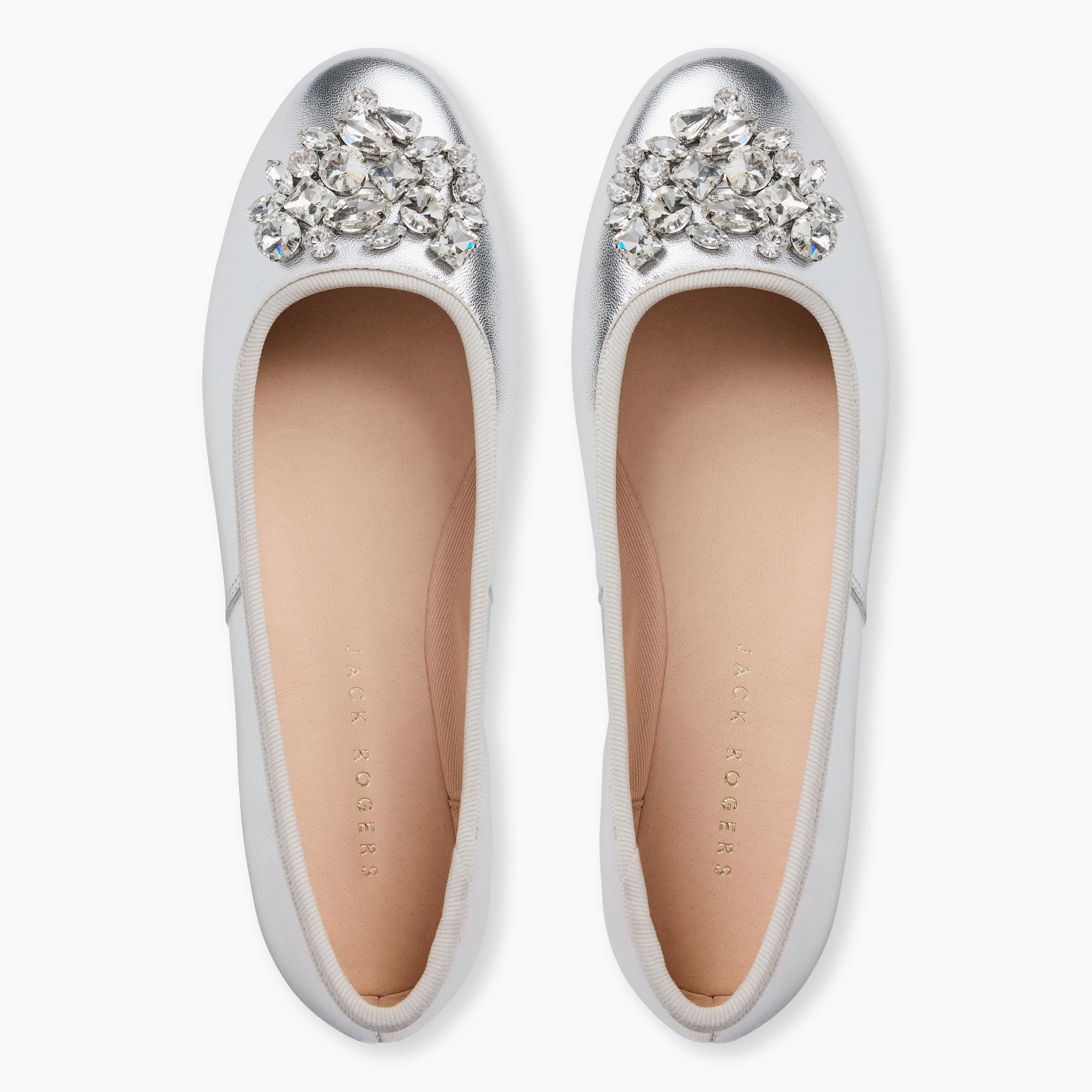 Practical Wear Park Game Ellina Jeweled Leather Ballet Flat