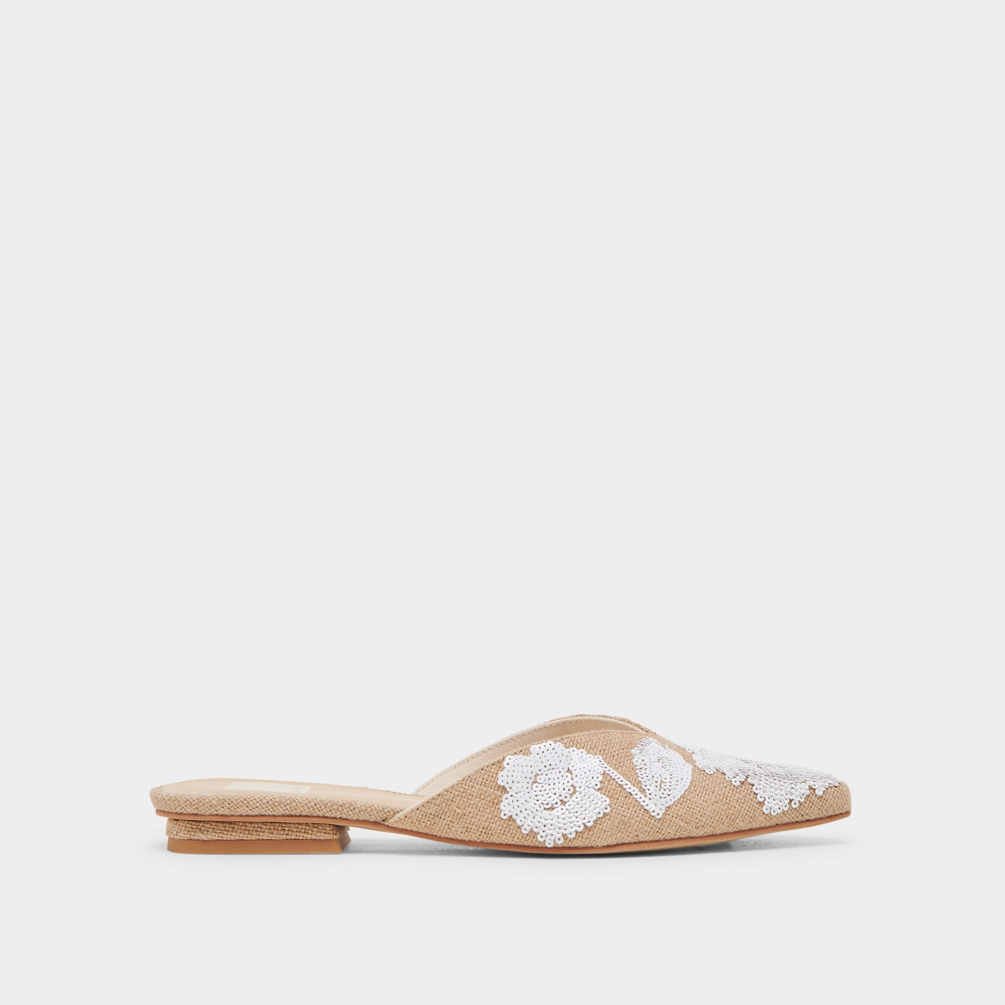 ELM FLATS NATURAL MULTI FLORAL SEQUIN Stylish Comfort French Charm