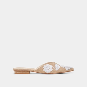 ELM FLATS NATURAL MULTI FLORAL SEQUIN Stylish Comfort French Charm