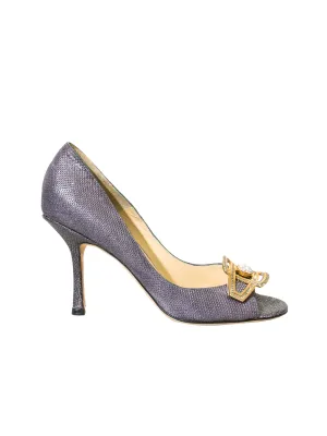 Embellished Peep-Toe Heels