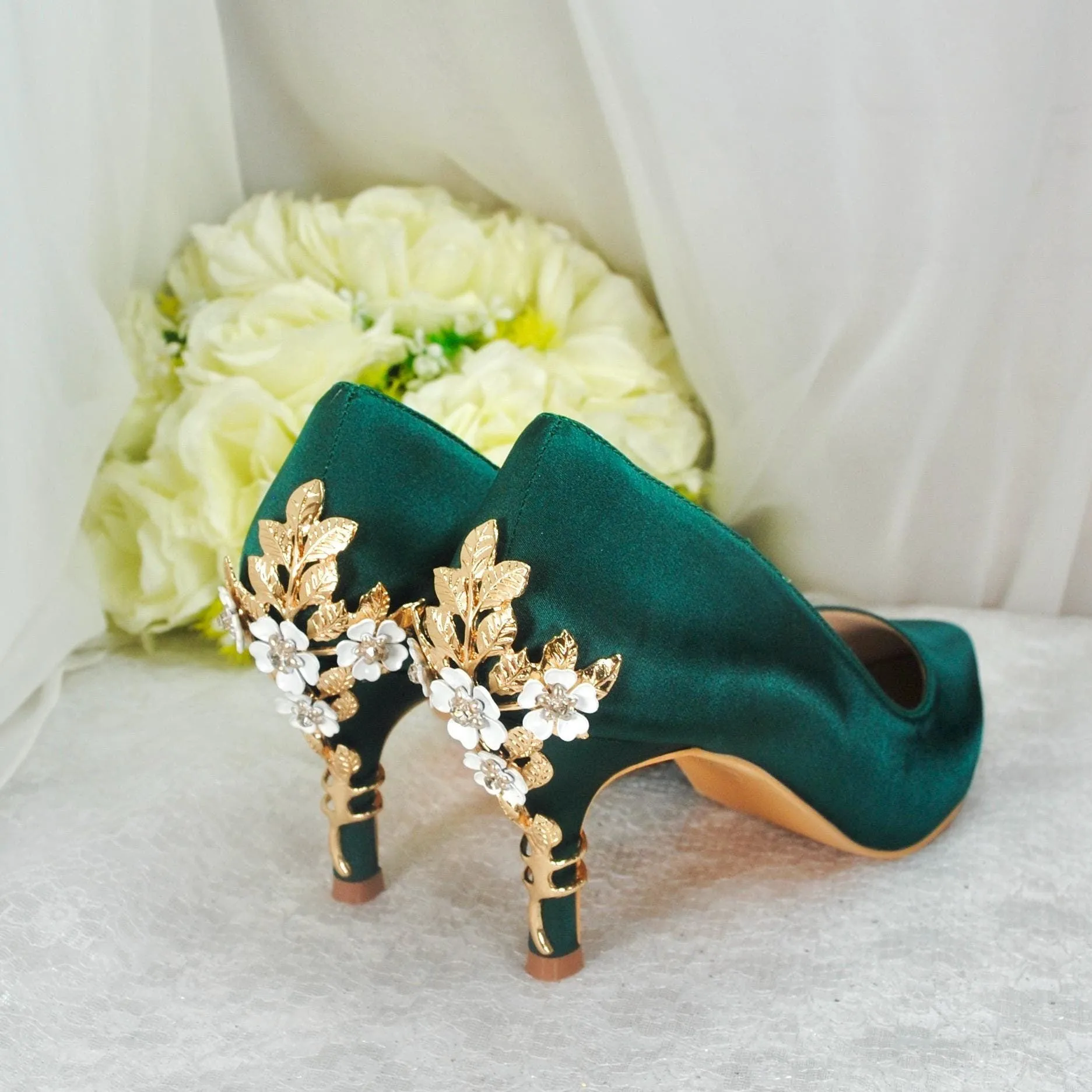Emerald Green 8cm Heel Size UK7/US9.5