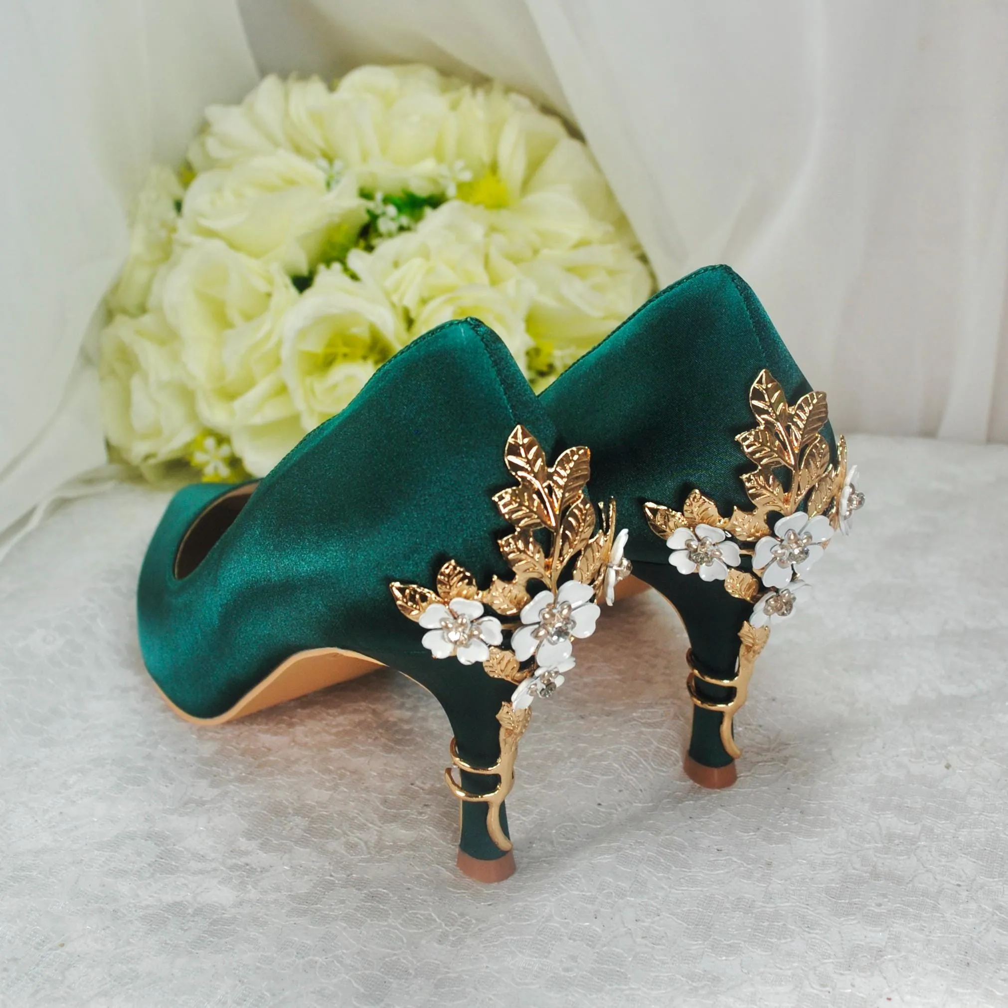 Emerald Green 8cm Heel Size UK7/US9.5
