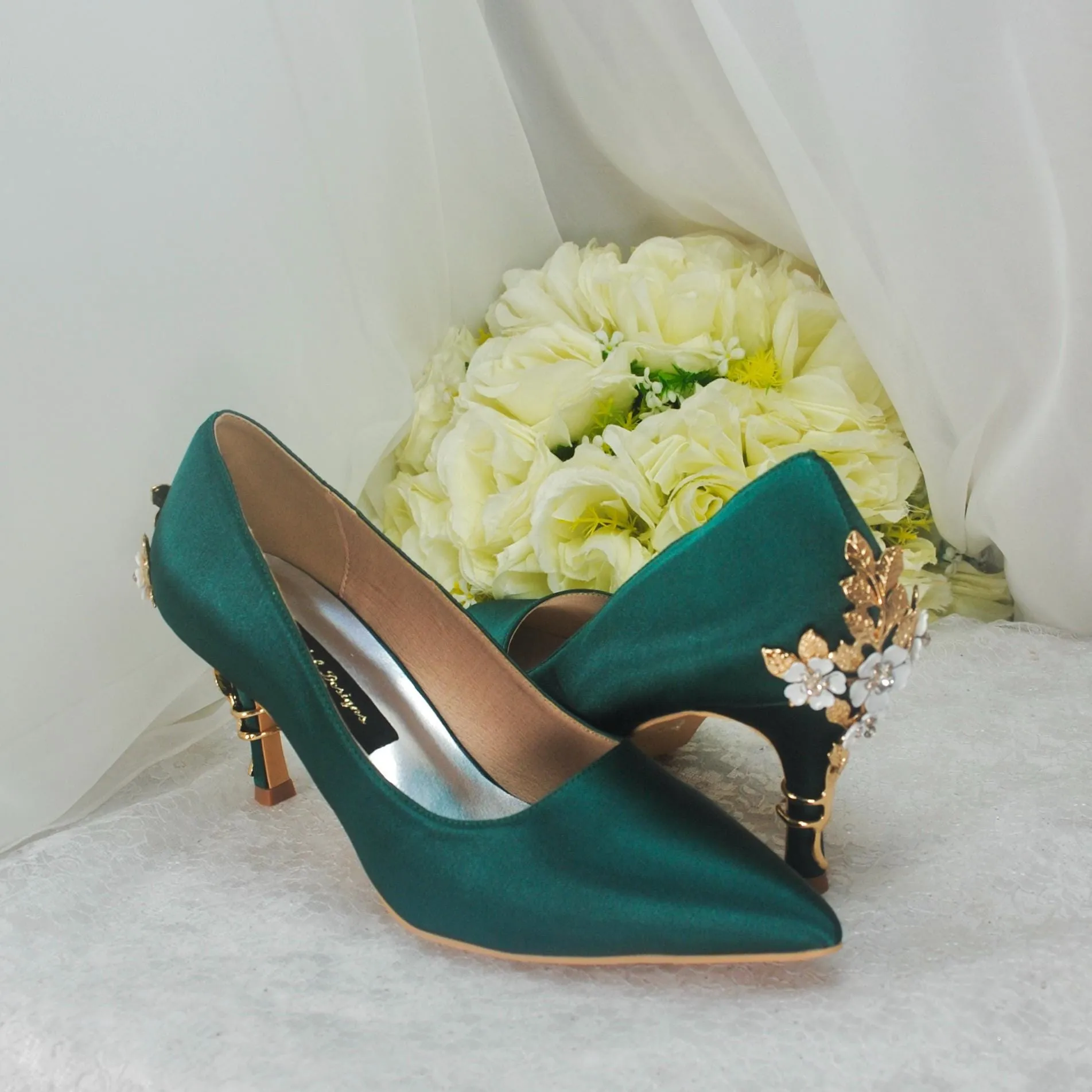 Emerald Green 8cm Heel Size UK7/US9.5