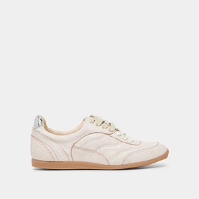 Heel Cup Stability LAINI SNEAKERS OFF WHITE CRACKLED LEATHER