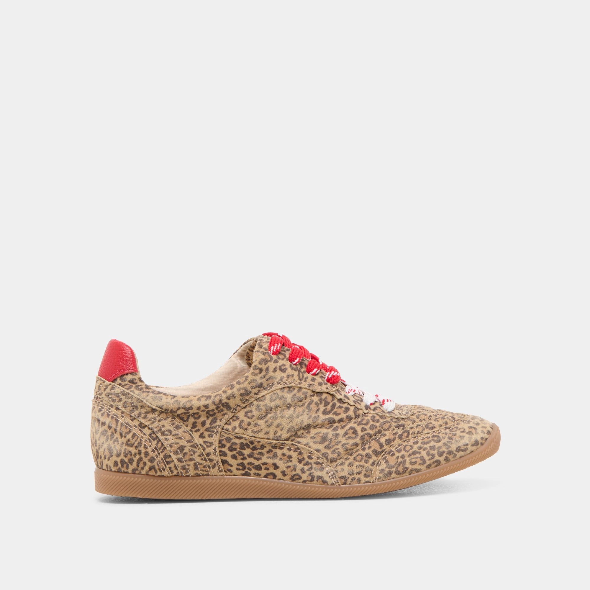 LAINI SNEAKERS TAN LEOPARD PRINTED SUEDE Easy Grip Signature grip