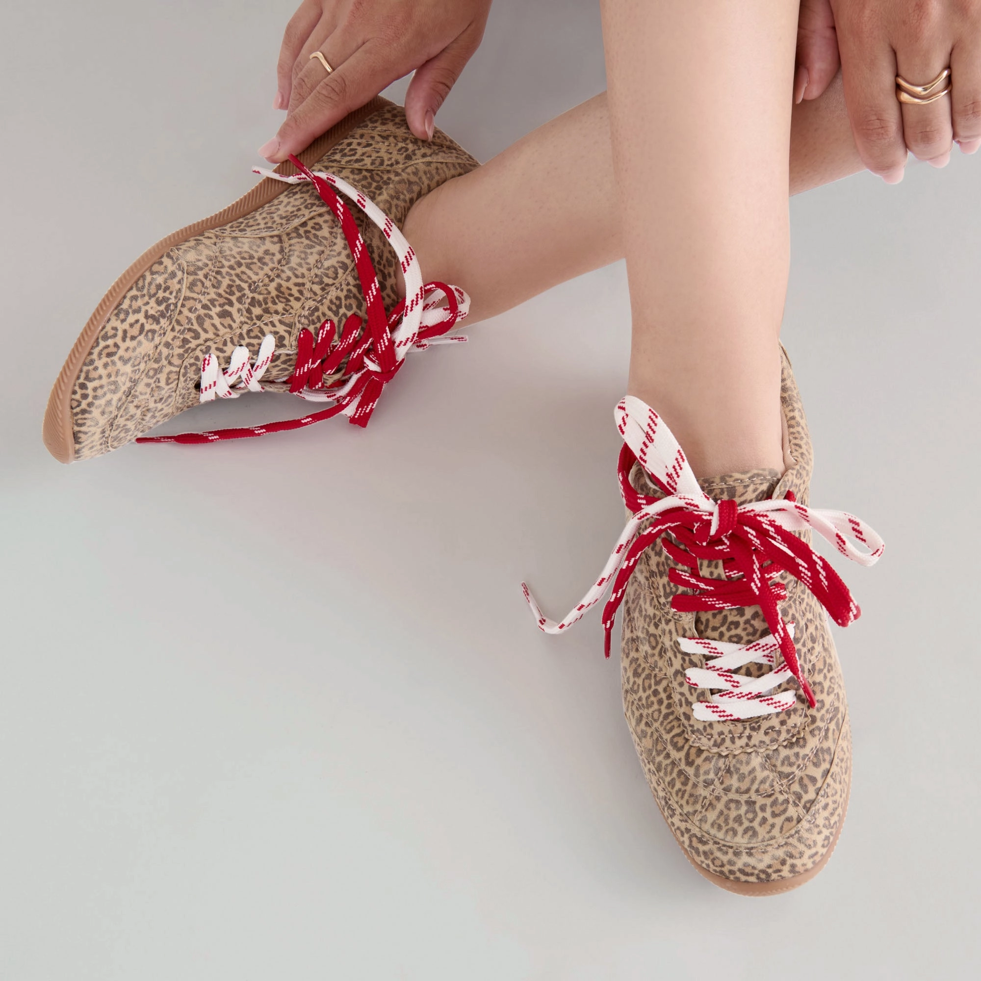 Long Hours EasyClean LAINI SNEAKERS TAN LEOPARD PRINTED SUEDE