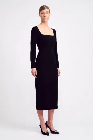 Erletta Dress in Black Double Crepe