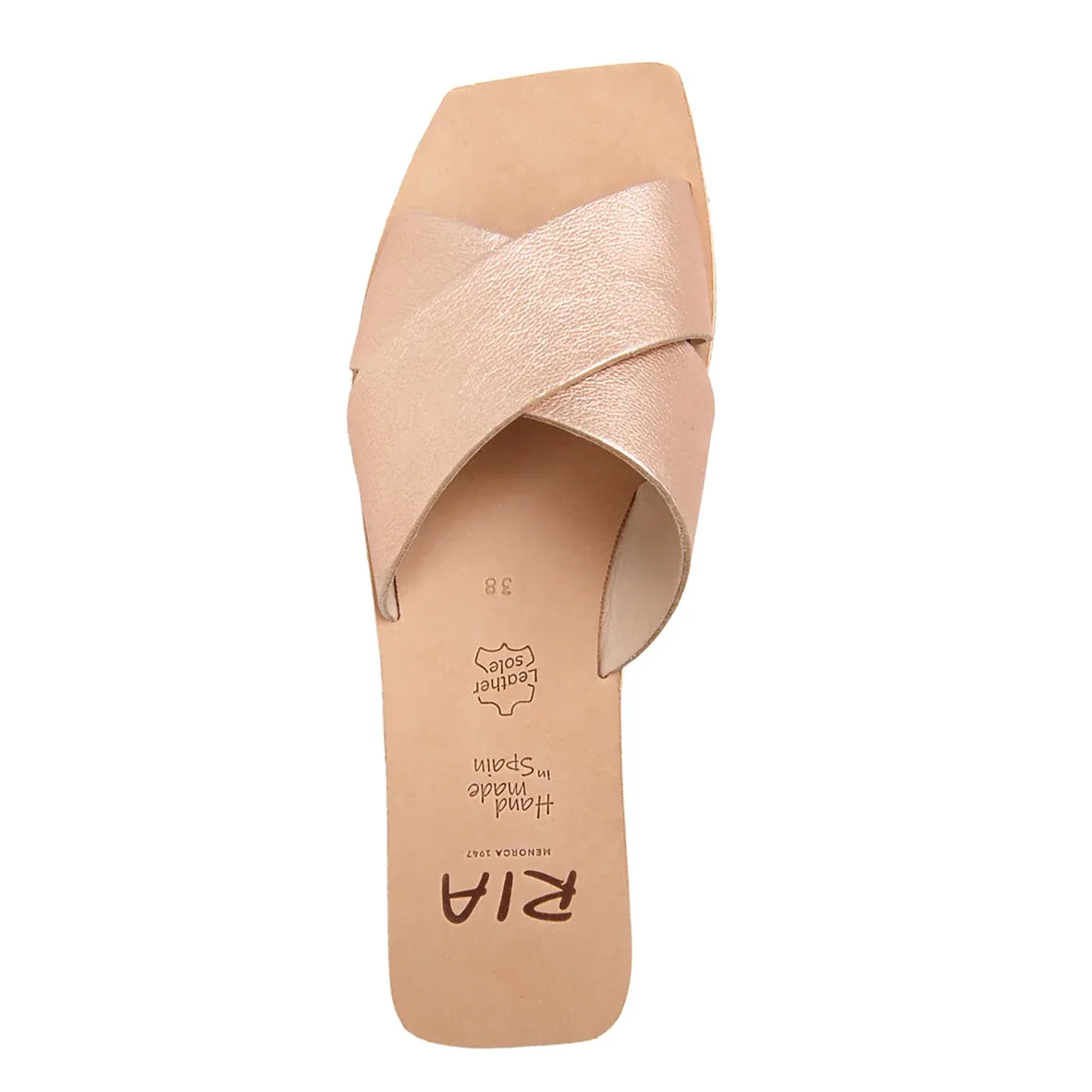 Eterna Leather Slides - Rose Gold
