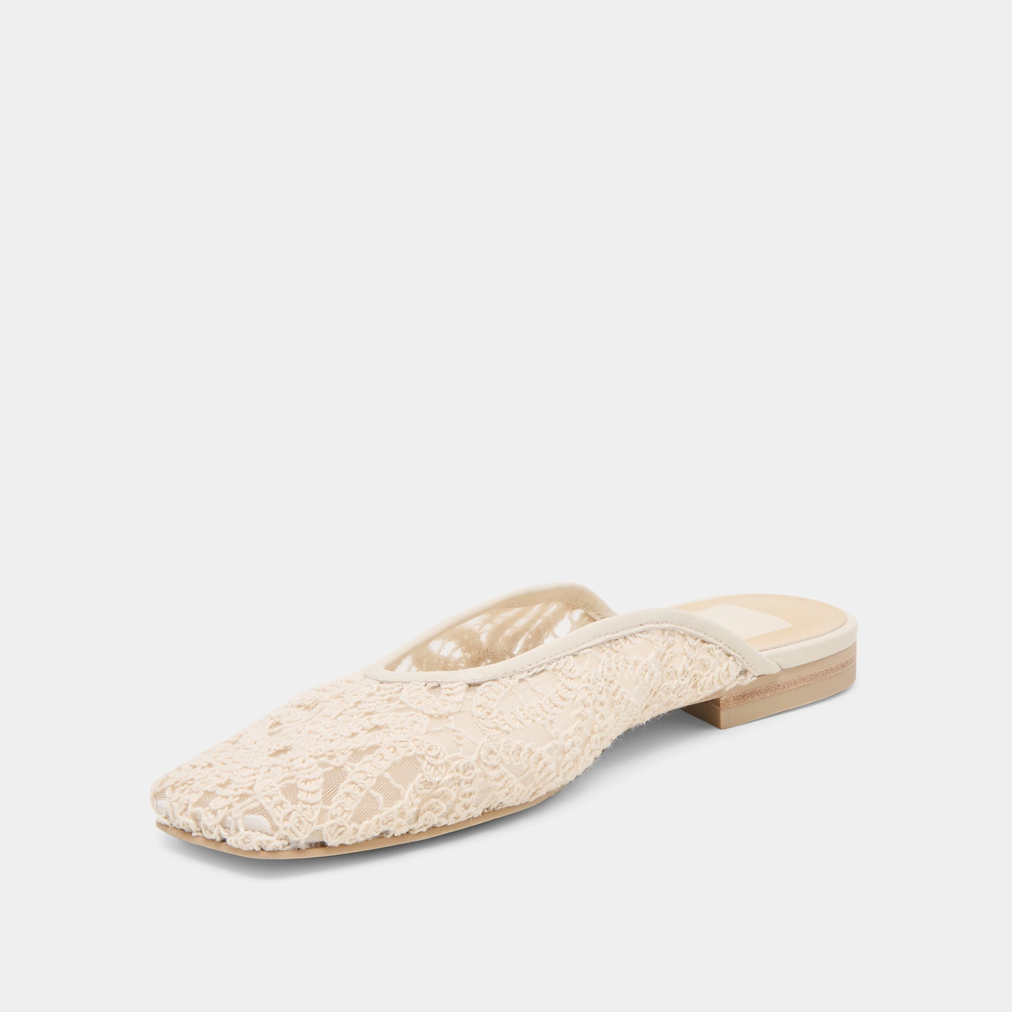 Chill Vibe AUBRIE FLATS IVORY MACRAME MESH