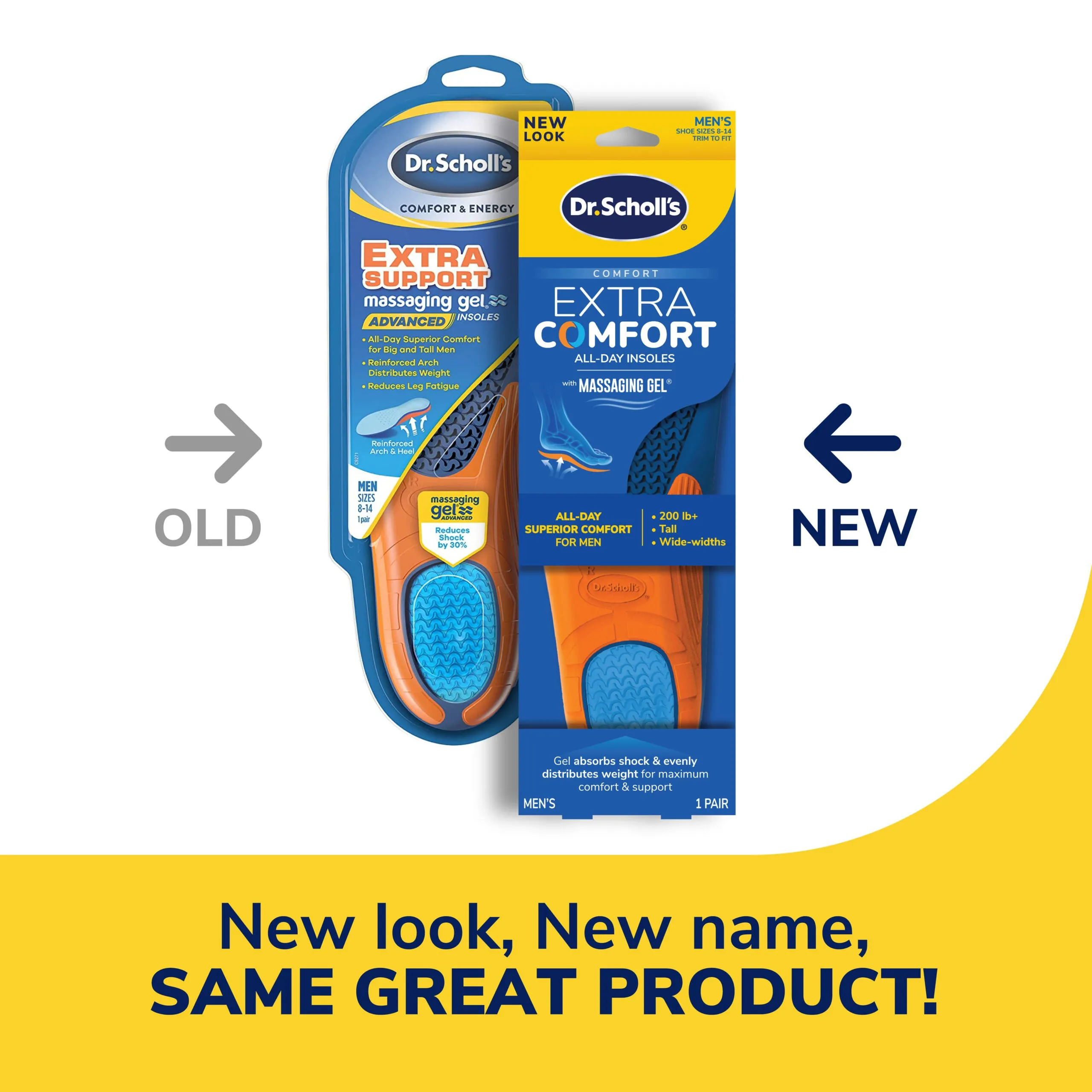 Extra Comfort All-Day Insoles with Massaging Gel® Men's