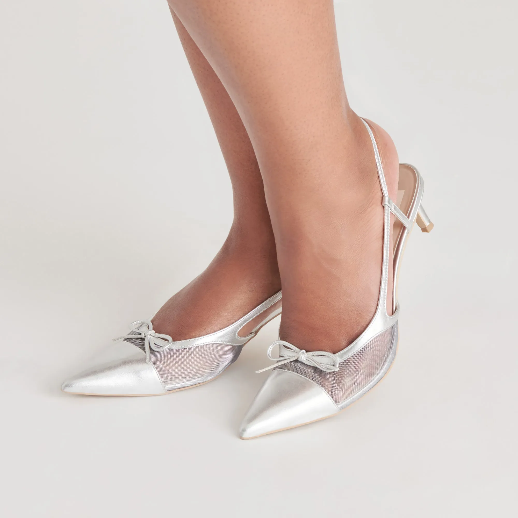 Daily Edge Season Spark KANDI HEELS SILVER MESH
