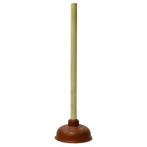 EZ CLEAN Plunger Red with Wooden Handle Cleaning Size 18 inch Packing 24/Box