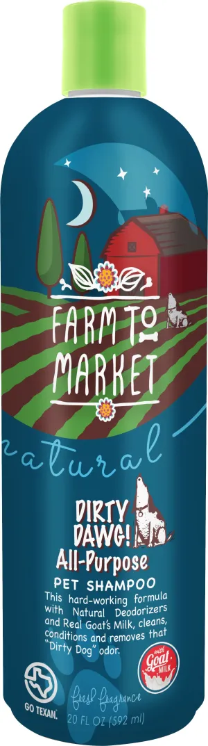 Farm to Market Natural Dirty Dawg All-Purpose Shampoo with Goat Milk Fresh - 20 Oz