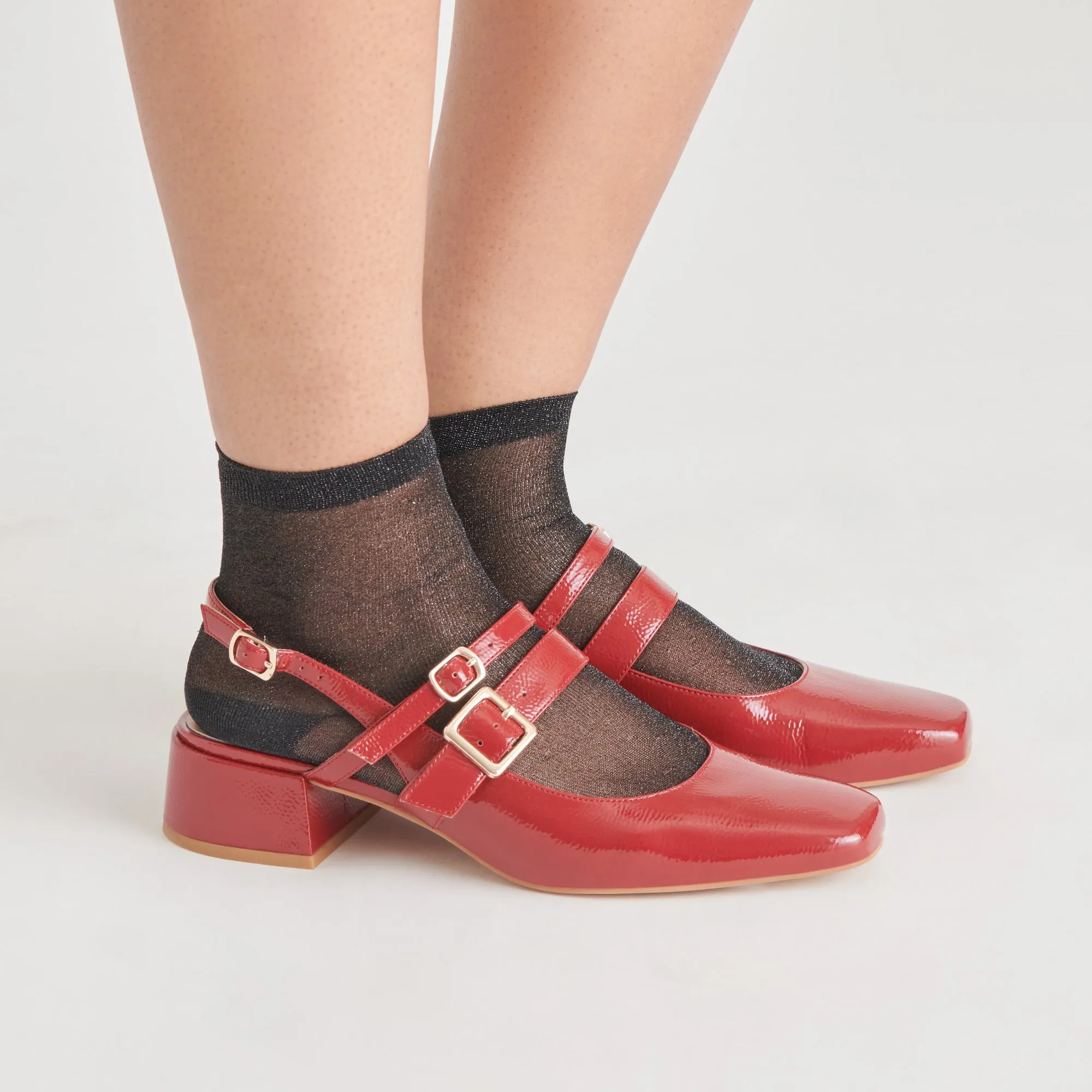 PATZY HEELS CRIMSON CRINKLE PATENT LEATHER City Walk