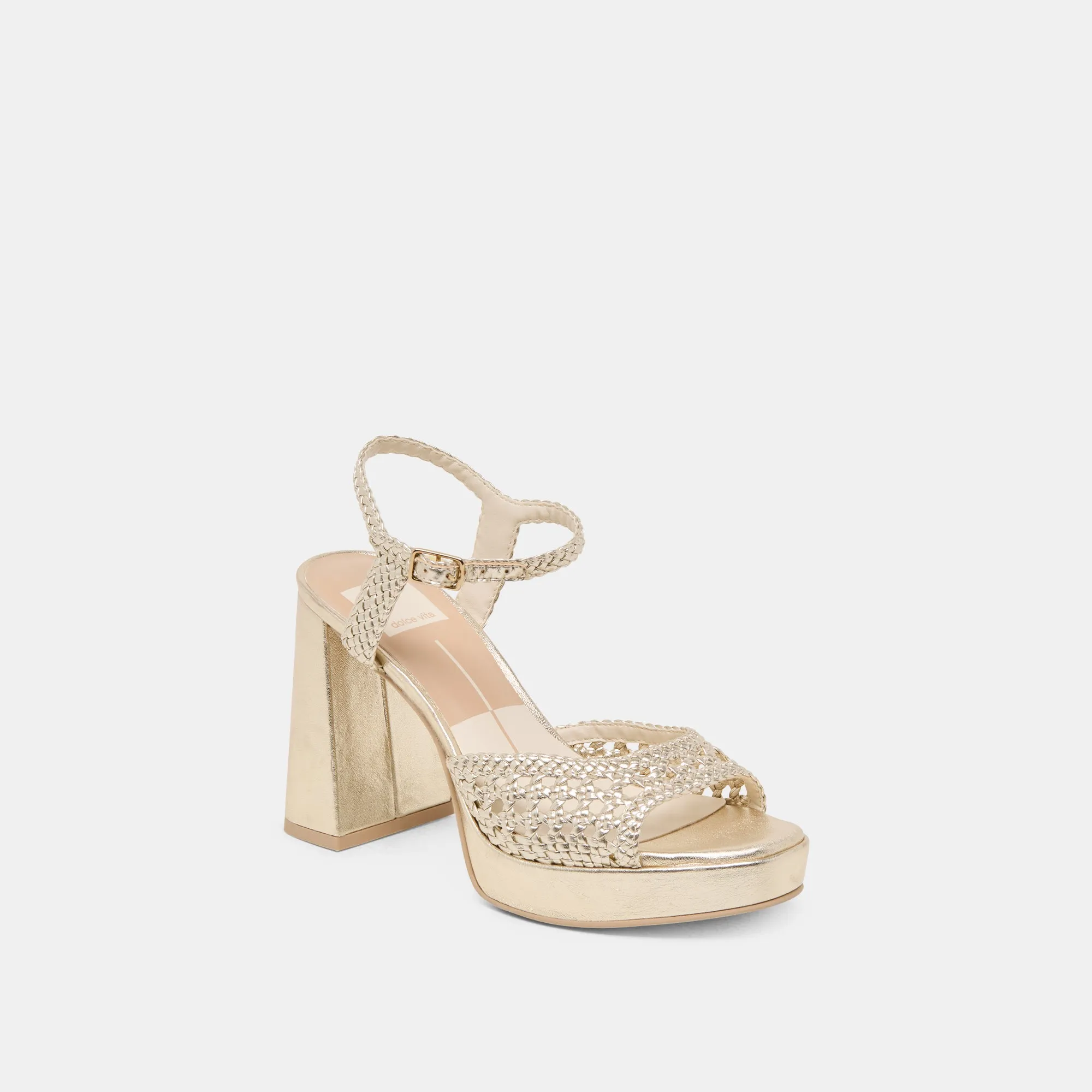 PEYTEN HEELS LIGHT GOLD WOVEN STELLA Timeless Wear