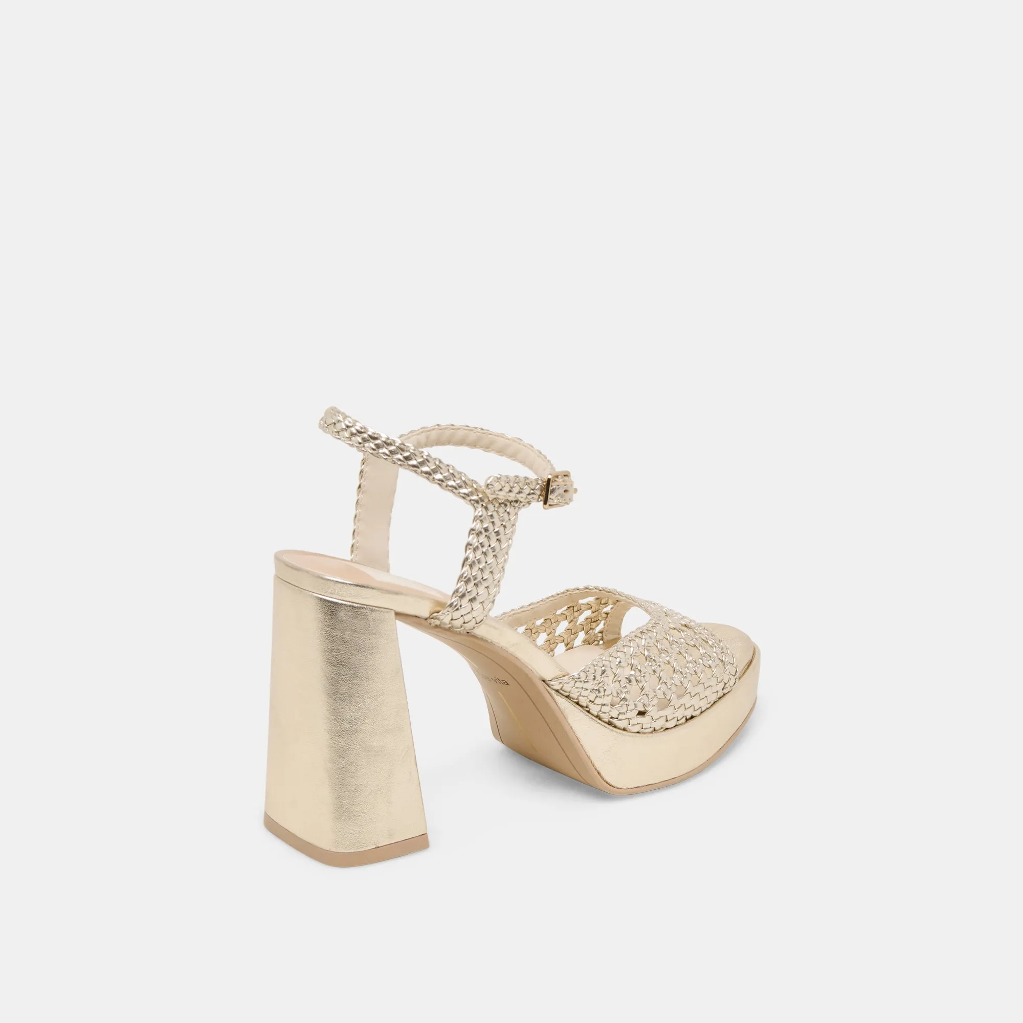 PEYTEN HEELS LIGHT GOLD WOVEN STELLA Versatile Footwear