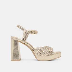 PEYTEN HEELS LIGHT GOLD WOVEN STELLA Trendy Vibe